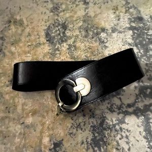 Vintage CROÛTE DE CUIR oversized black belt